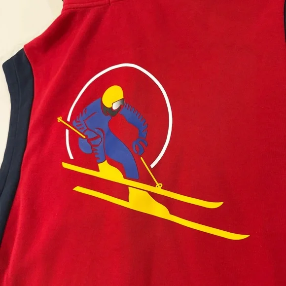 Polo Ralph Lauren Downhill Skier Double Knit Hooded Vest Cookie Men’s Large Red - Picture 11 of 11